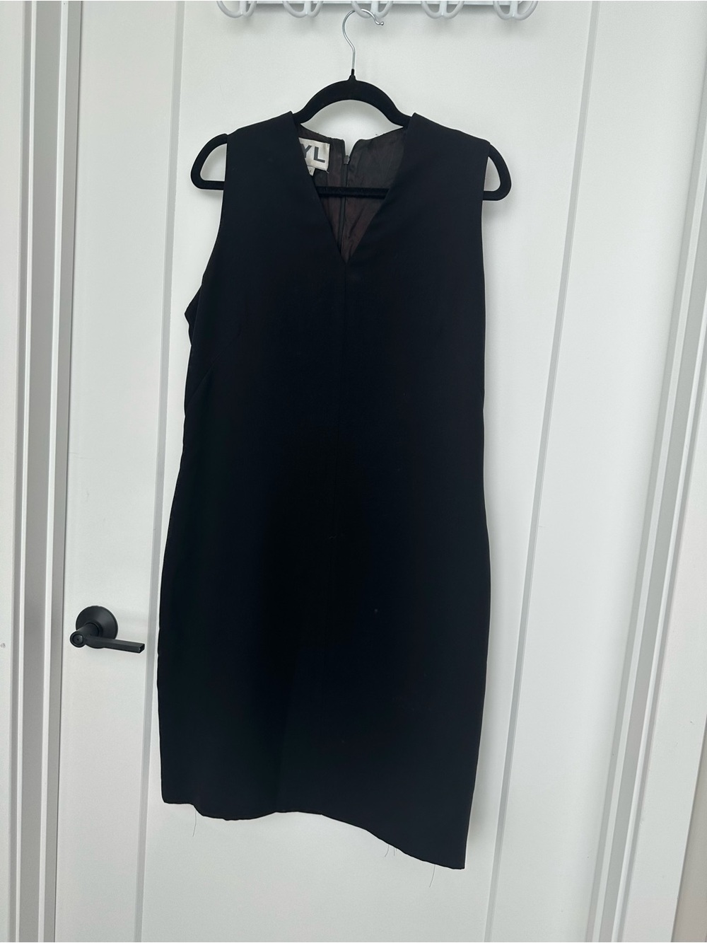 YL Black Sleeveless Sheath Dress Size 14 Classic Minimalist Career Cocktail